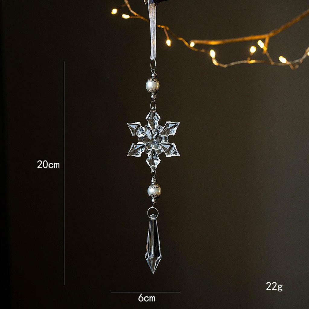 Snowflake Ornaments 2D Acrylic Snowflake Pendant Charm Christmas Ornaments For Winter Party Indoor Holiday Ceiling Office