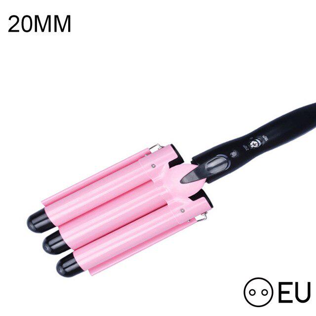 Professional Ceramic Triple Barrel Curler Manual Hair Curler Styler Marchine Hair Waver Styling Tool KTY