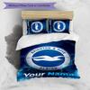 3pcs Brighton & Hove Albion F.C.  Cover Set - Personalized Name, HD Printed Bedding with 1 Cover and 2 Pillowcases - Perfect for Home Decor, Easy Care