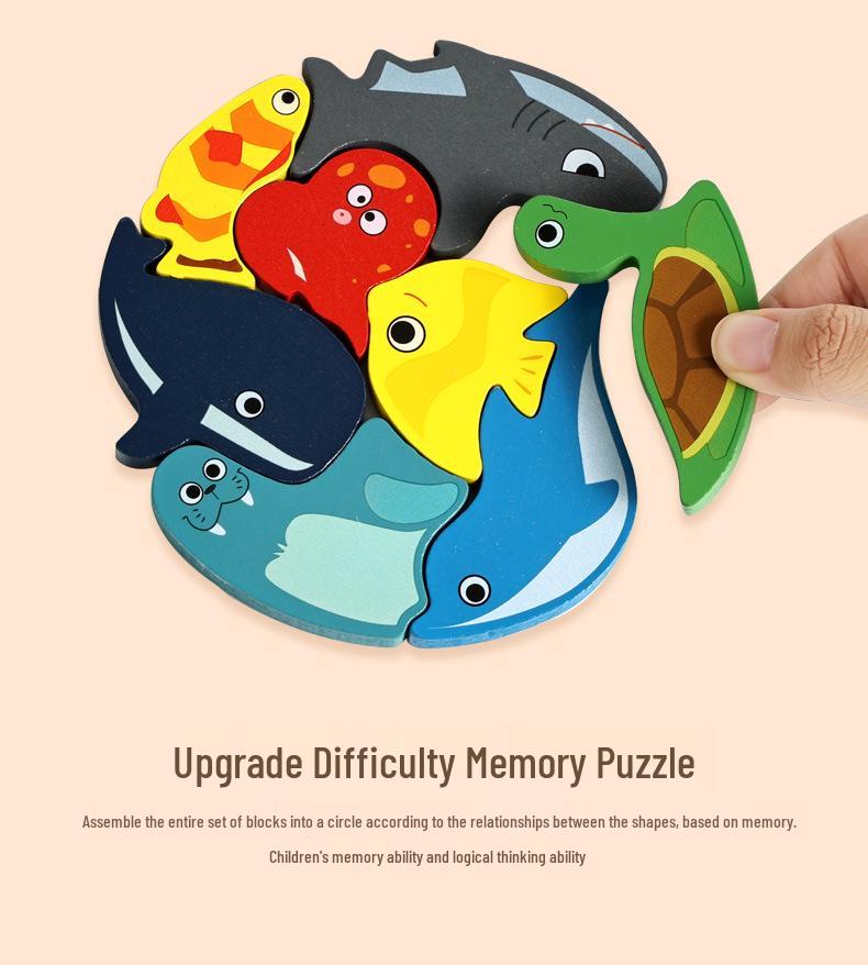 3D Geometric Animal Shape Puzzle Board for Early Education and Shape Matching