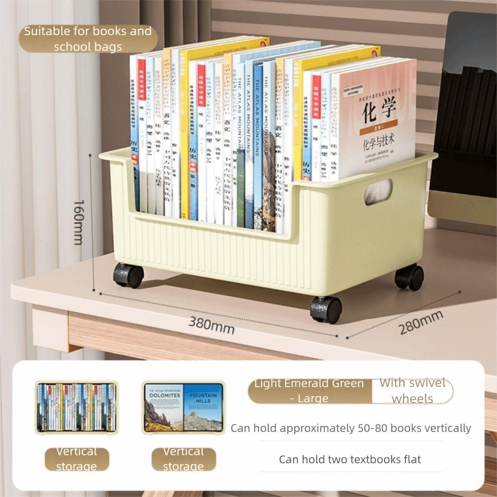 Mehrzweck-Desktop-Aufbewahrungskorb Beweglicher Aufbewahrungsbehälter Bücherbox mit Rädern Schreibwarenaufbewahrung