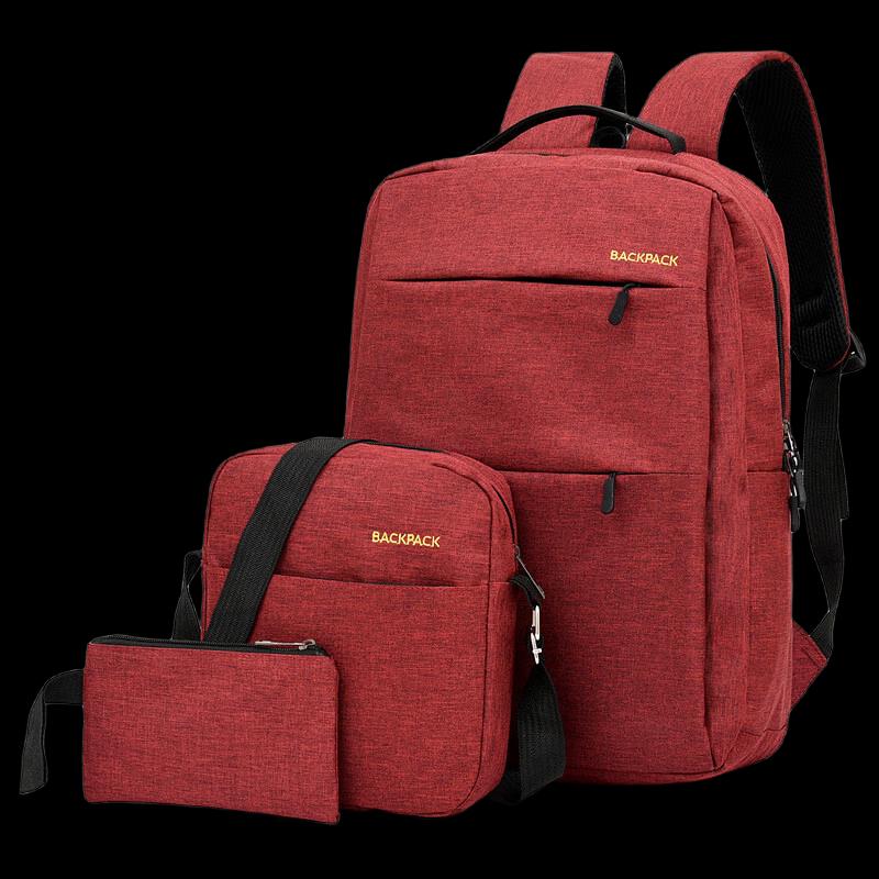 Li Shen Men s 3-Piece USB Charging Travel Backpack Set