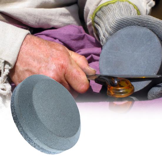 5 inch slijpsteen met dubbele korrel, snel slijpend, bruin korund/carborundum, huishoudelijke multifunctionele slijper voor scharen