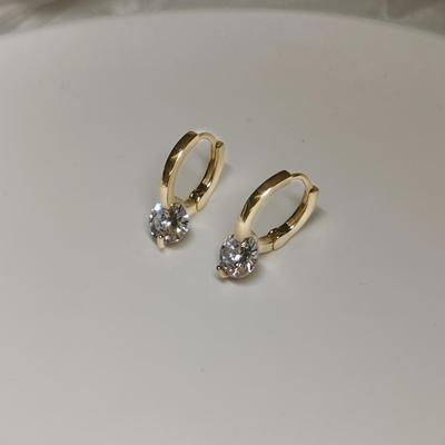 Silver Needle Earrings with Zircon, Korean Style, Chic & Minimalist Design for Women