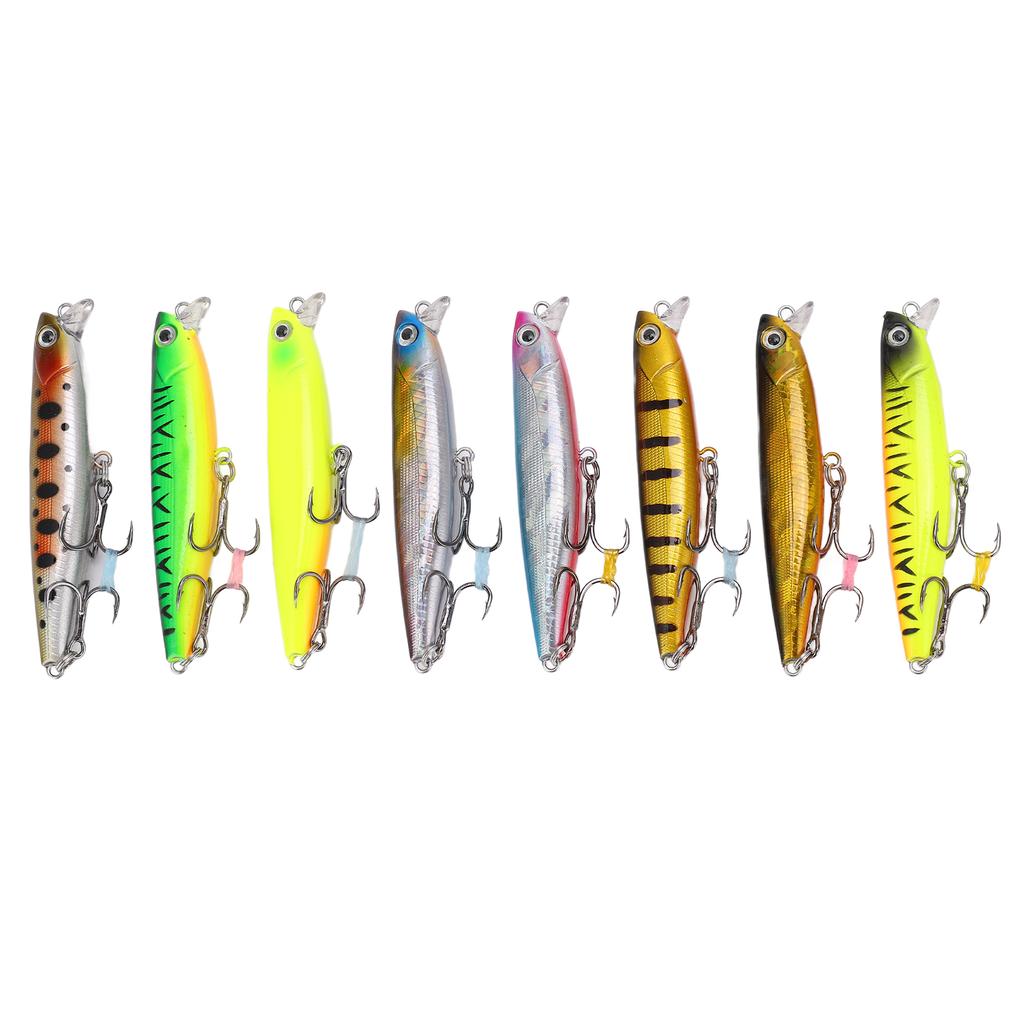 8pcs 8cm 14g Minnow Fishing Lures Sinking Hard Baits Set Super Long Cast VIB Lures for Bass Trout Perch