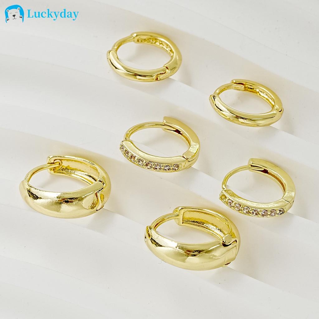 6 stk enkle gullringe øredobber sett krystall runde sirkel øredobber for kvinner smykker tilbehør
