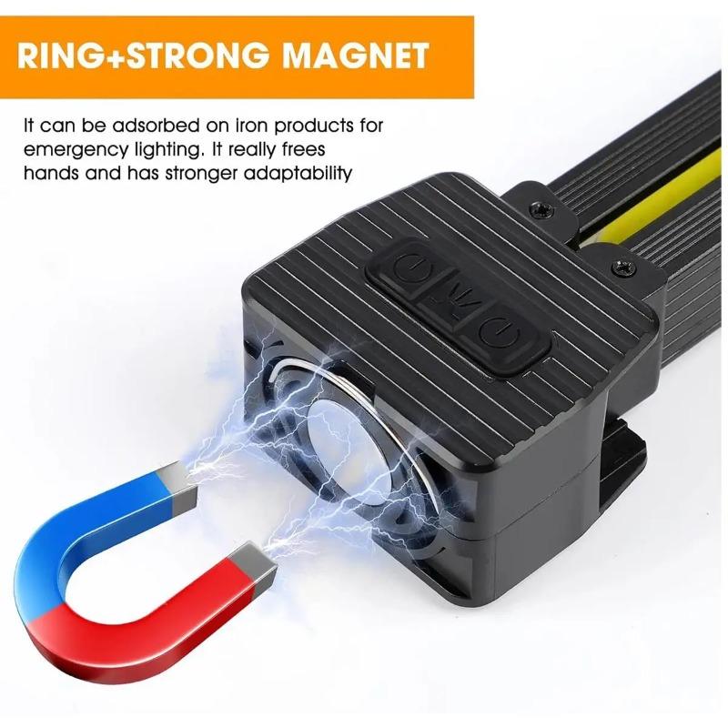 Foldable COB LED Work Light Dimmable Rotatable Flashlight Waterproof Magnetic Lamp with Hook for Car Repair Camping Emergency Outdoor Working Use
