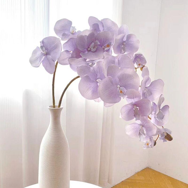 2pcs Retro Artificial Flowers 10 Head Phalaenopsis 90cm Home Flower Arrangement Wedding Living Room Vase Decoration Photography Props Fake Flower