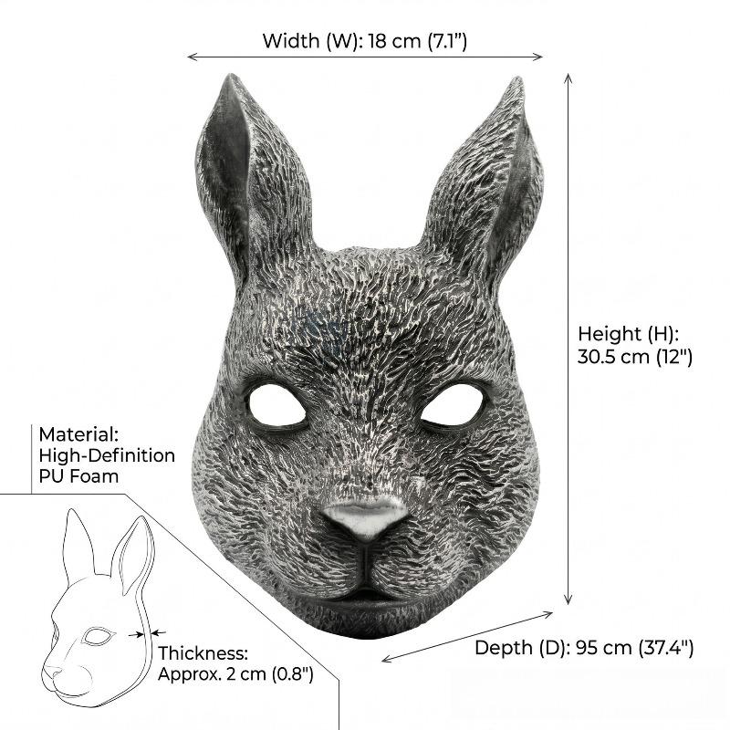 Halloween Rabbit Mask PU Foam Animal Mask Carnival Party Cosplay Decor Prop