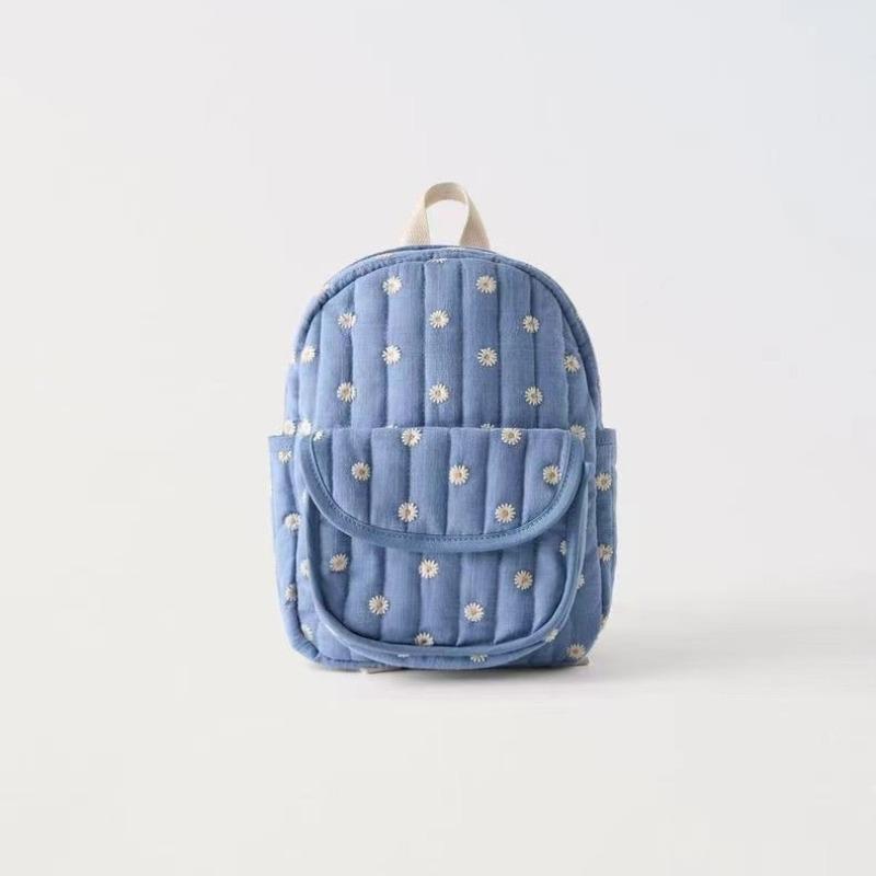 

Новый милый модный детский школьный рюкзак с принтом ромашек, мини-рюкзак для девочек, сумка-мессенджер 28x23x10cm синий