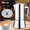 304 Stainless Steel Induction Moka Pot with Tamper, 200ml Portable Italian Coffee Maker