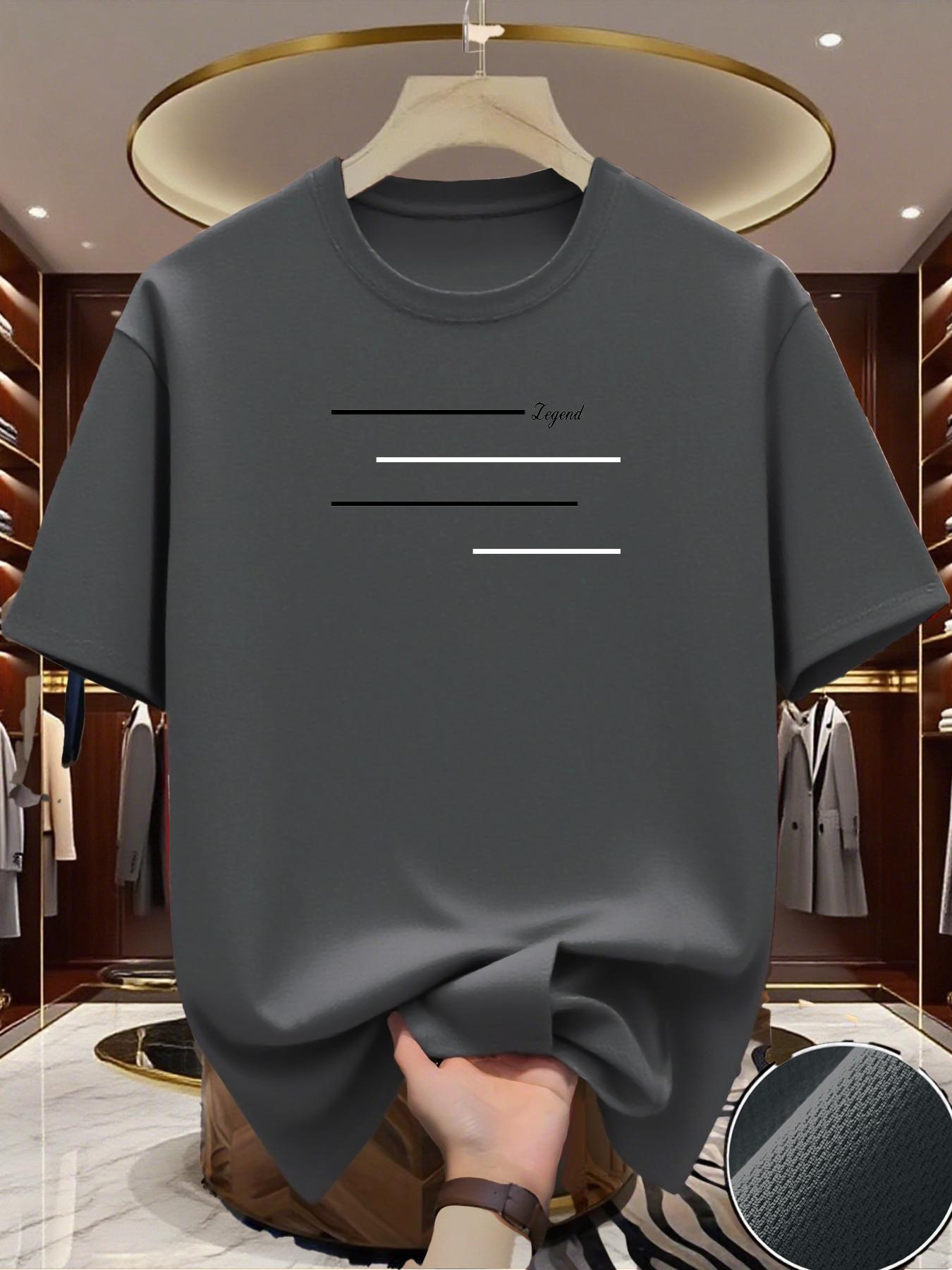 

Round Neck Running Tshirt Men Thin Top Legend Print Quick Dry Short Sleeve Breathable Fitness Sports T-shirt Wear for all Season XL