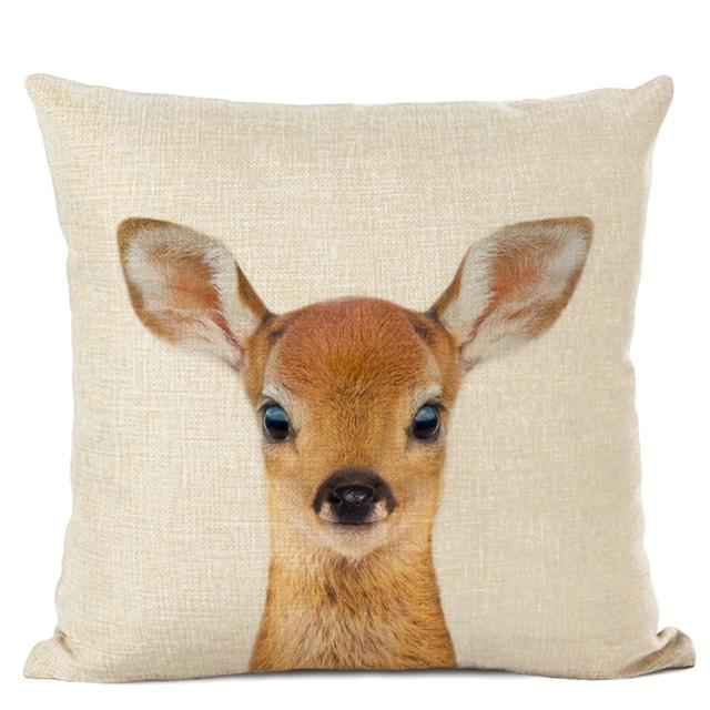 Cute Baby Animals Cushion Cover Home Decor Bunny Donkey Fox Decorative Pillows Pillow Case Baby Room Decoration