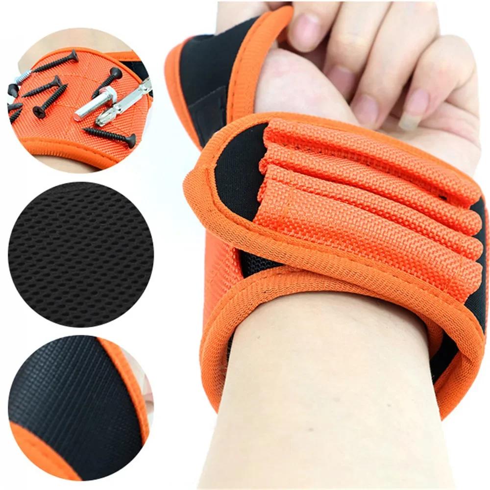 Tool Storage Holder Wrist for Electrician Magnetic Wristband Magnetic Bracelet Screw Nails Drill Bit with Strong Magnets Holds