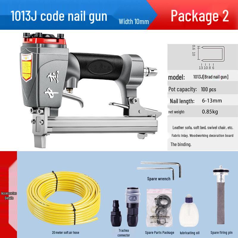 Zhongjie Pneumatic Brad Nailer - No Jam Woodworking Nail & Staple Gun