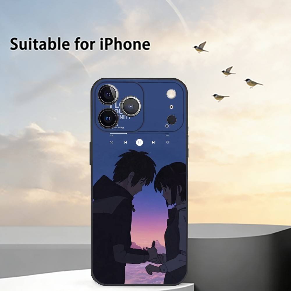 Anima F-Film Your Name Phone Case For iPhone 17, 16,15,14,13,12,11 Plus,Pro Max, Others Soft Black Cover