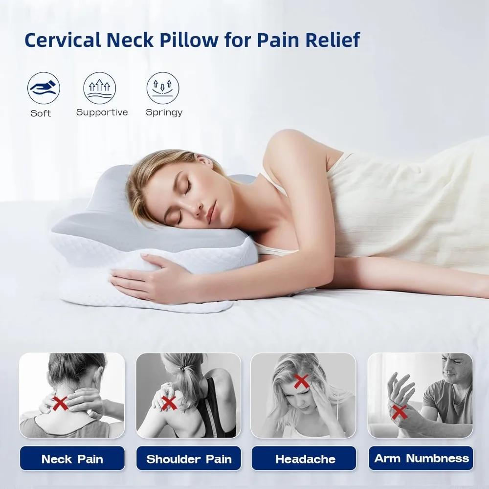 Butterfly Shaped Pillow Pillows Case Memory Breathable Pillowcase Memory Shaped Pillow Rebound Cow Horn Pillow Cervical Pillow