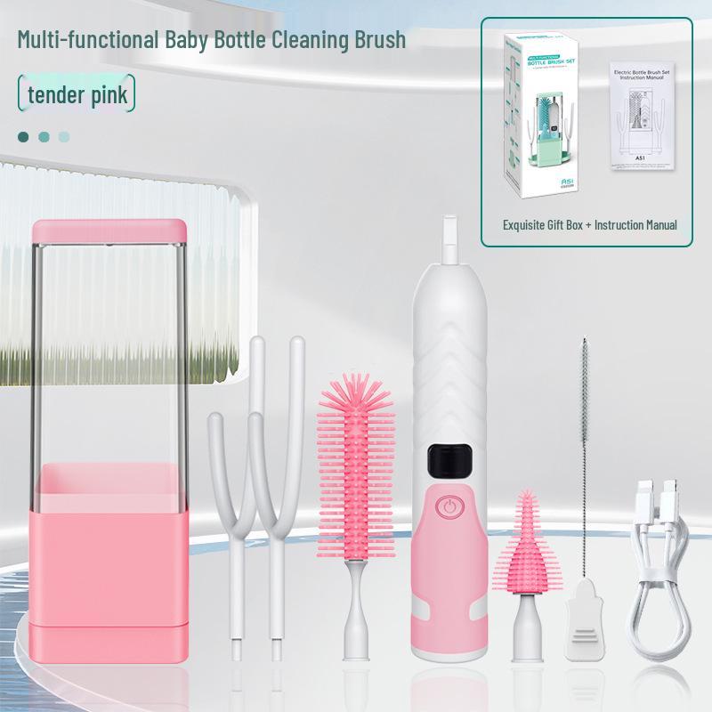 

Fully Automatic Baby Bottle Cleaning Brush with UV Sterilization & Drying Rack Includes Charging Cable
