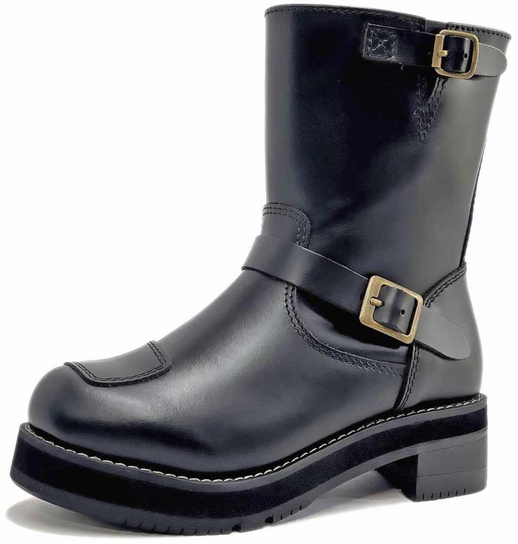 

Wild Wing Eagle Black Genuine Leather Motorcycle Size Thick Perfect for City Recommended for Beginners Boots, 26.5cm, Sole, Stylish, Walking, чёрный