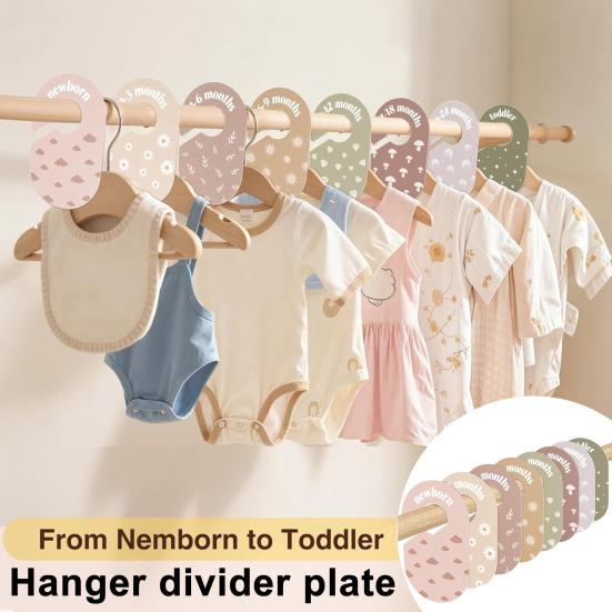 8 Pezzi Divisori per Armadio Bebè Double-Sided Organizer per Vestiti Bebè dalla Nascita all'Età Piccola Divisori per Armadio Nursery per Vestiti Bebè Ordinamento Facile
