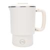 Portable Electric Kettle White 600ml Stainless Steel Interior Insulated Hot Water Kettle for Tea Coffee