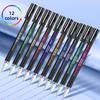 Handwriting Notebook 12-color Art Painting Water-based Pen Fine Tip Metal Pen Black Base with White Writing Pen - Artistic Style