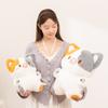 35/45cm 3-color Cat Plush Pillow Stuffed Cartoon Kawaii Animal Standing Kitten Back Support Plushie Sleeping Companion Gift