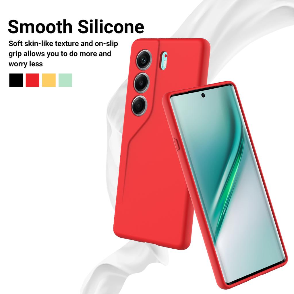 For TECNO Camon 40 Pro 5G Liquid Silicone Case Phone Back Cover with Hand Strap