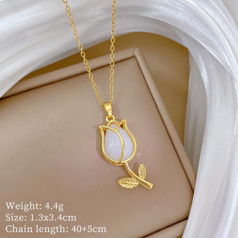 Multi-Element Style Copper Micro-Inlaid Necklace Combination Female Real Gold Electroplated Exquisite Collarbone Chain