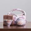 Hand-Painted Peony Ceramic Tea Set: Birthday & Mid-Autumn Gift