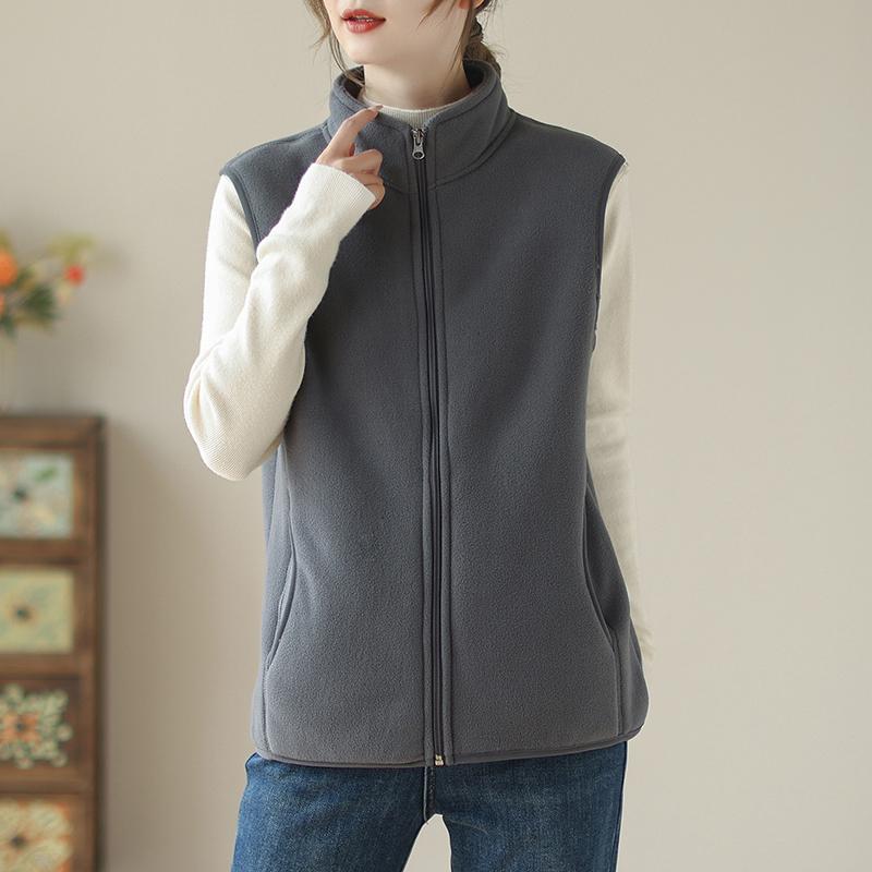 

Утолщенный бархатный жилет, теплая жилетка для мамы, куртка, новый флисовый жилет, женская мода, осенне-зимний жилет 4XL серый