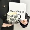 Coffee Cup Saucer Set Ceramic Mug Home Retro Drinking Cup High Quality Couple High Quality Breakfast Cup