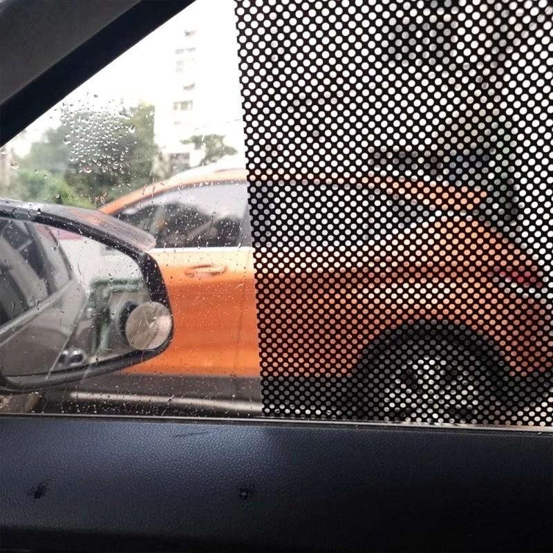 1M Auto-Sonnenschutz Schwarz Netz Perforiertes Vinyl Windschutzscheiben-Aufkleber Front UV-Schutz Auto Dekorationsaufkleber Fahrzeugdekoration