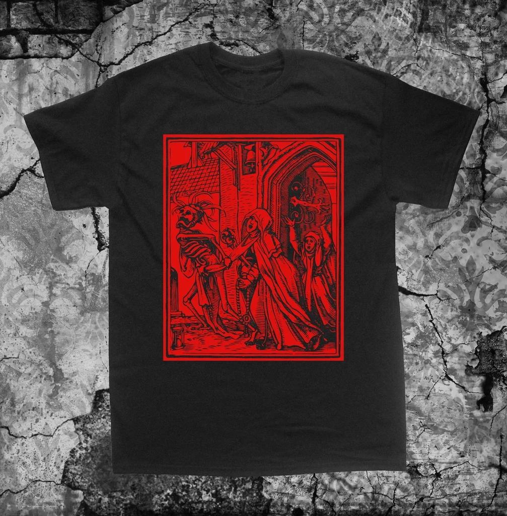 MeUnisexto Mori Shirt Hans Holbein Dance of Death Remember Skull Occult Gothic Skeleton Medieval Evil Plus Size Tops