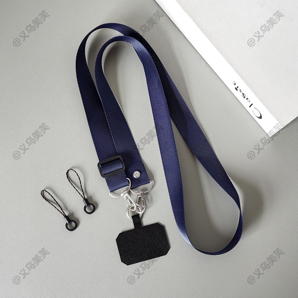 Universal Solid Color Adjustable Phone Lanyard - Anti-Lost, Wide Outdoor Shoulder Strap & Hanging Neck Rope
