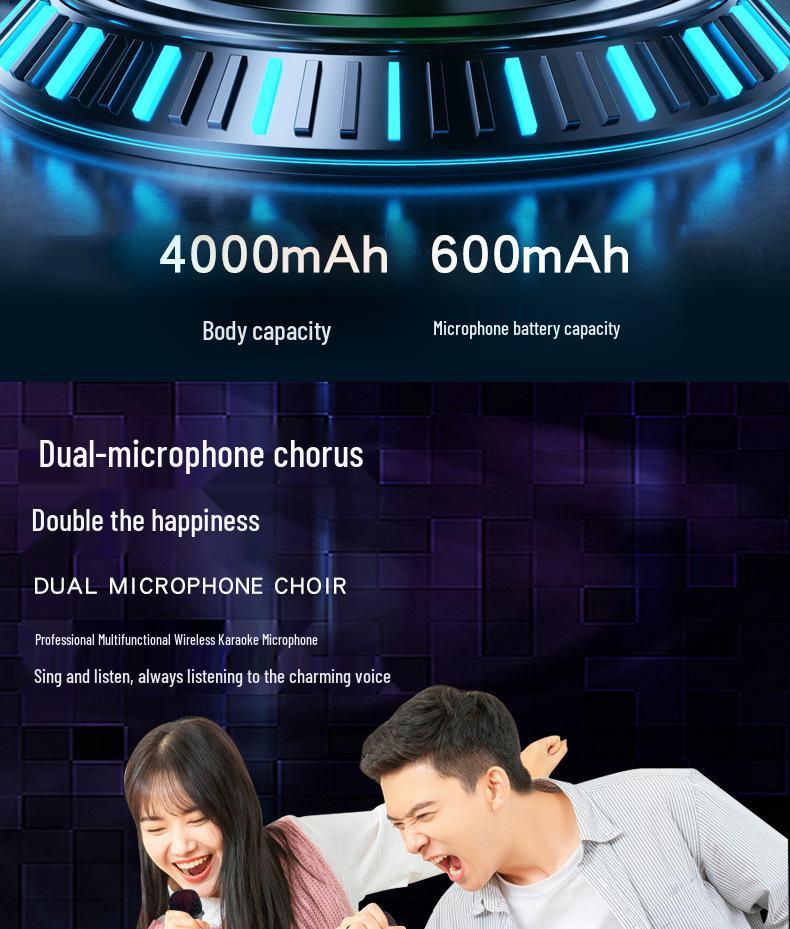 Wireless KTV Speaker with Bluetooth Lyrics Display & Reverb Control