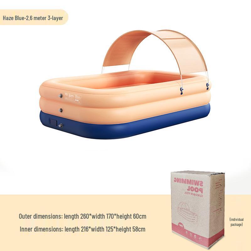 Nuoao Automatic Inflatable Canopy Pool for Kids and Family - Foldable Outdoor Swimming Pool