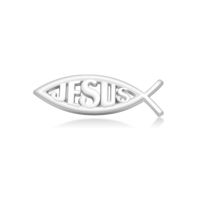 1Pc Universal Auto Decor Chrome Metal Jesus Christian Fish Symbol Car Sticker Rear Trunk Emblem Car Body Decoration Accessories