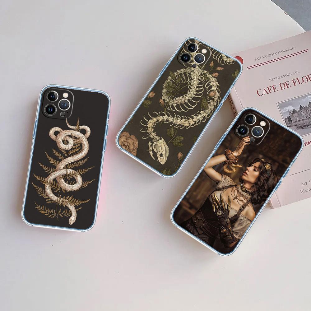 PP56 Snake Design Soft Shell Transparent Phone Case for Samsung Galaxy A04 A04S A14 A23 A34 A54 M23 M33 M52 M53