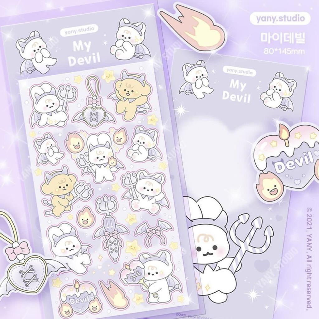 Korean Cute Cartoon Rabbit & Bear Stickers - Korean Style Guka Diary DIY Decorative Decals