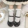 Cute Japanese Lolita round head girl style shoes women's 2025 spring and autumn new bow college thick heel shoes