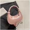 Hand-held Fashion Trend Dumpling Bag Women's 2025 New Simple and Versatile Patent Leather Shoulder Bag Niche Design Crossbody Bag