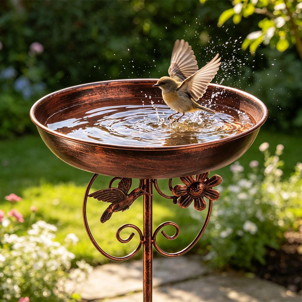 Heavy Duty Metal Bird Feeder Five Prongs Base Feeding Stations Vintage Outdoor Bird Bath Patio