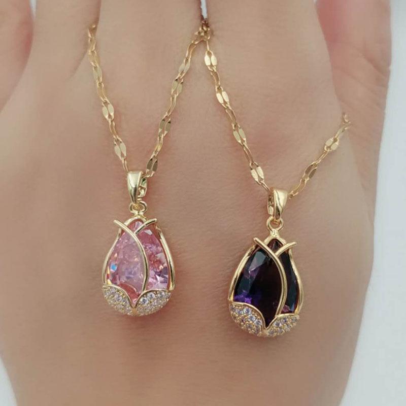 Buy Fashion Charm Tulip Flower Necklace 