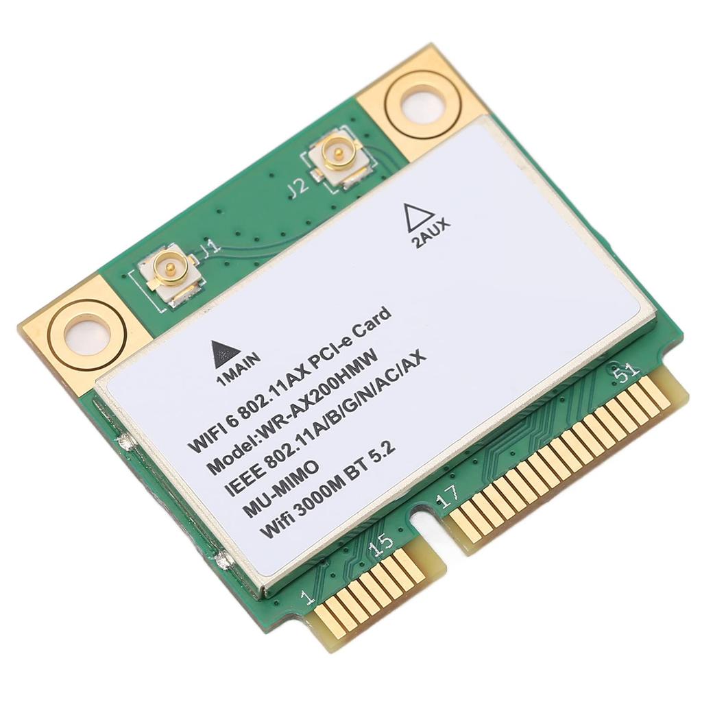 PCI E Network Card, 6GHz Band PCB WIFI Card, MU MIMO Multithreading, Supports Mini PCIE Half-Top Interface, for PC