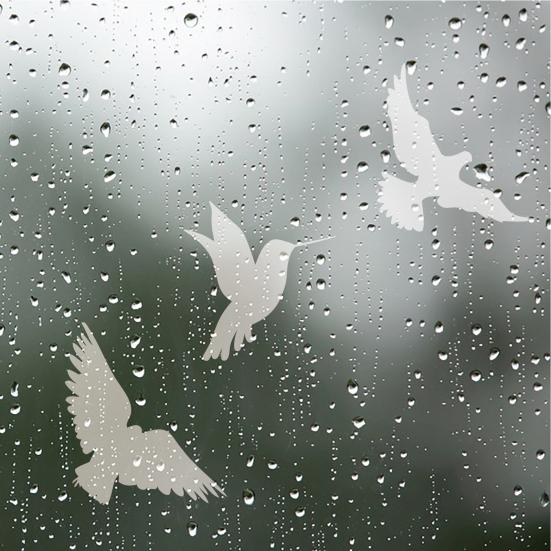 4 Sheets Anti Collision Window Clings White Bird Butterfly Leaf Shape Window Decals to Prevent Bird Strikes Reusable Static Sticker