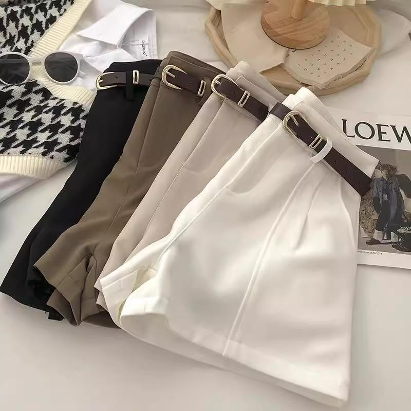 Women's High-Waist A-Line Wide-Leg Retro Shorts - Spring 2025 Korean & Hong Kong Style