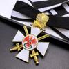 Prussian Level 2, Red Eagle Cross Badge, Knight Necklace, Metal Enamel Paint Medal, Accessories, Christmas Gift, Stocking Stuffers