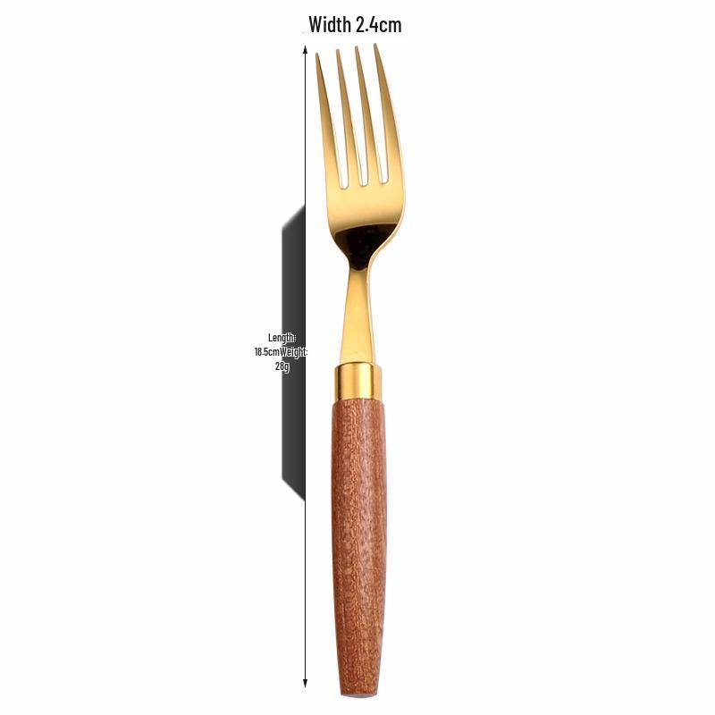 Sapele Holzgriff 304 Edelstahl Westliches Besteck