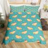 Cute Capybara Print Bedding Sets Full Kawaii Honey Bee Comforter CoverCartoon Animals Bed Set Red Love Heart Print Duvet Cover